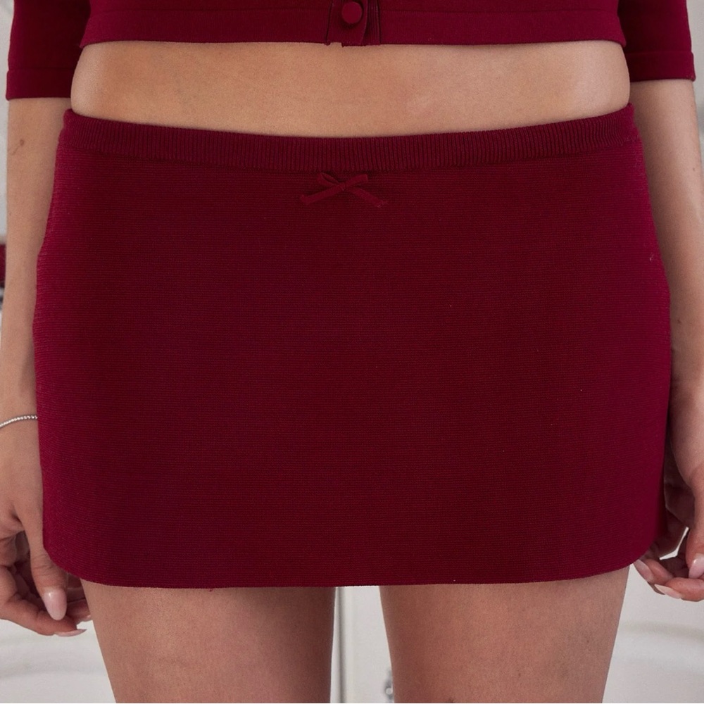 NWT Mirror Palais Ruby Knit Mini Skort